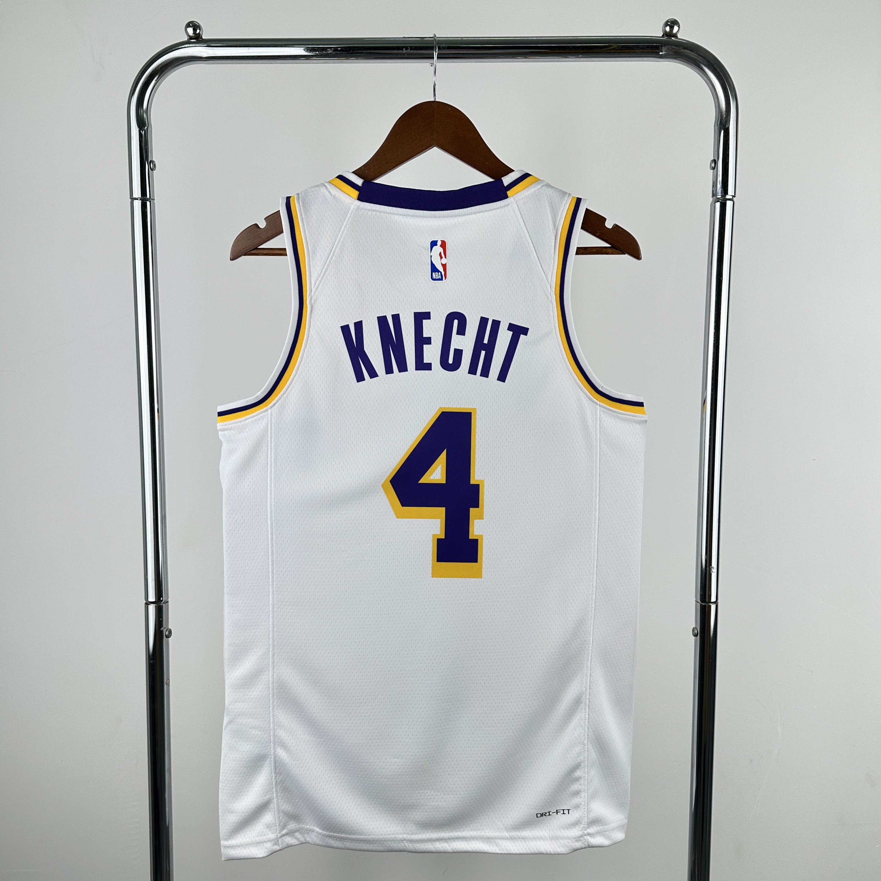 Men Los Angeles Lakers #4 Knecht White Season Nike 2025 NBA Jersey